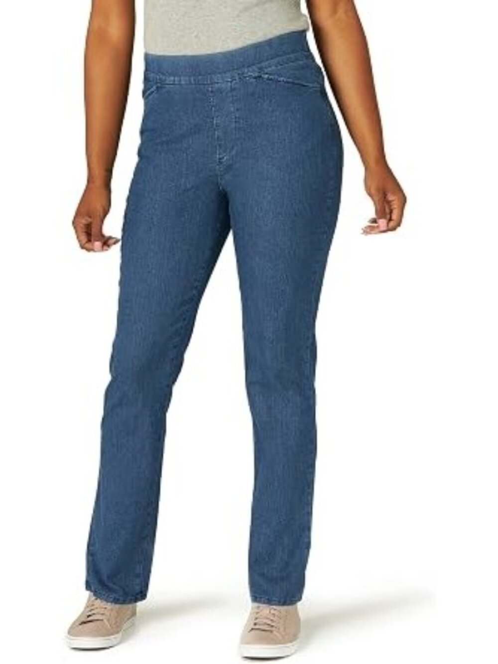 CHIC CLASSIC COLLECTION Women's Easy Fit Elastic Waist Jean Size 16 in Mid Shade